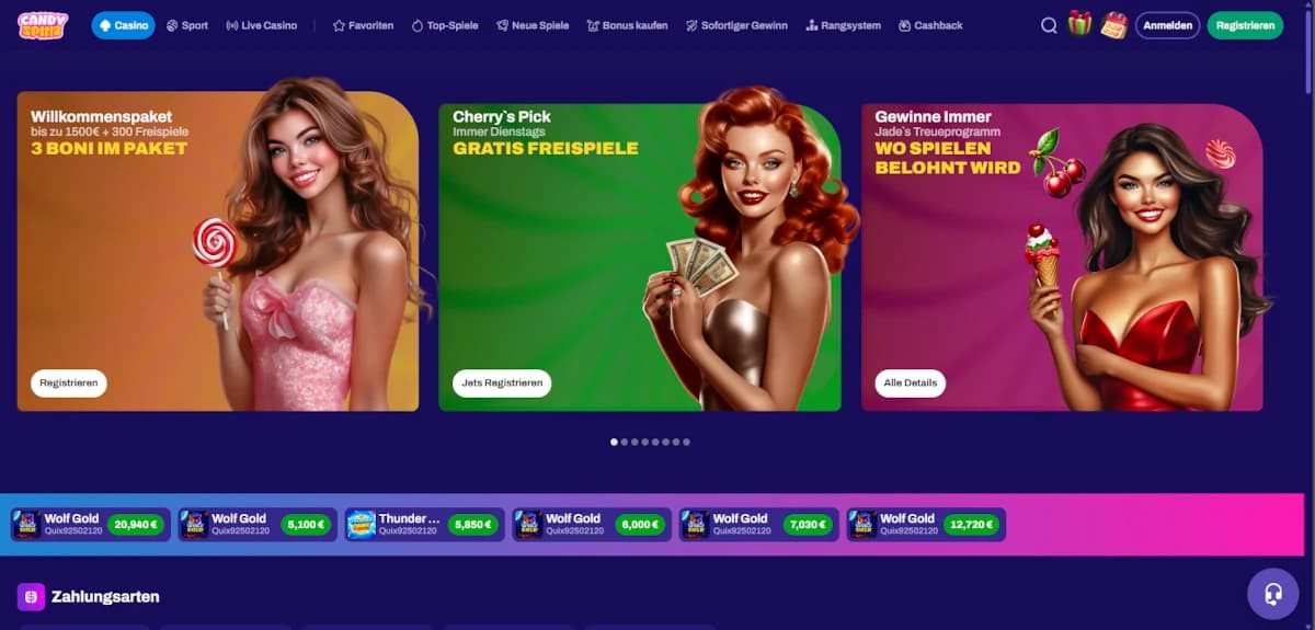 banner CandySpinz : O Casino Online para os entusiastas das Slots